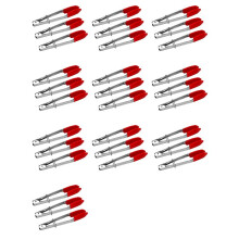 Small Tongs with Silicone Tips 7 Inch Kitchen Tongs - Set of 30 - Perfect for Serving Food, Cooking, Salad, Grilling Red