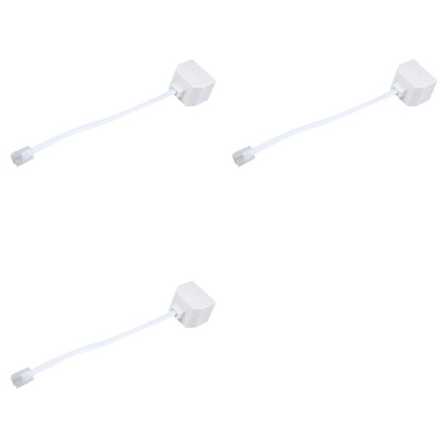 3X 6P2C RJ11 Macho A Hembra Dos Formas Telefono Divisor Convertidor Cable