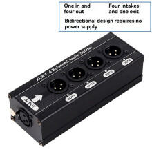 4X XLR 1x4 Balanced 1 in 4 Out 3 Pin XLR Audio Splitter Audio Signal Splitter Box No Power Supply Required