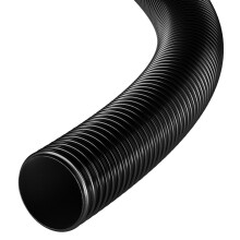 (4 Metres) Black PVC Corrugated Hose 38mm ID - Flexible Smooth Bore Pond, Pool, Drainage & Irrigation Pipe, UV Resistant, Cut Lengths 1m-50m