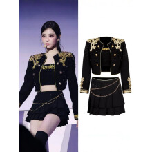 (D, XL) Karina Black Mamba Stage Outfit Jazz Dance Costume Cosplay Performance Uniform