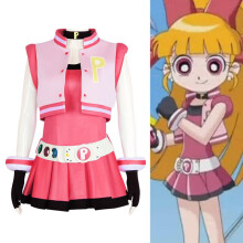 (Green, XXL) Powerpuff Girls Z Cosplay Costume Blossom Superhero Dress Halloween Stage Performance Outfit for Kids Role Play