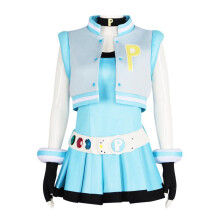 (Blue, XXXL) Powerpuff Girls Z Cosplay Costume Blossom Superhero Dress Halloween Stage Performance Outfit for Kids Role Play
