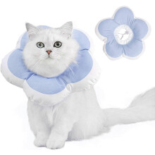 Cône de convalescence fleuri et mignon pour chatons et chiots après une intervention chirurgicale. Collier souple et ajustable.