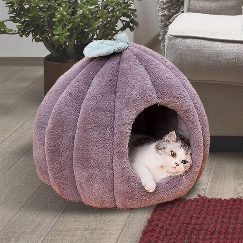 Pumpkin Shaped Cat Sofa Bed Warm Removable Washable Pet Nest Yurt Mat 1