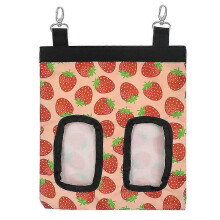 Sac Ă foin et Ă aliments suspendu Ă deux trous, couleur fraise, pour lapins, cochons d'Inde, hamsters et autres petits animaux de compagnie