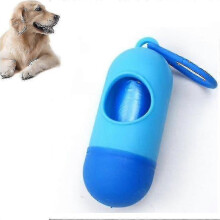 Confezione da 10 contenitori portatili per rifiuti per animali domestici, toilette per cani, colore blu a blocchi di colore.