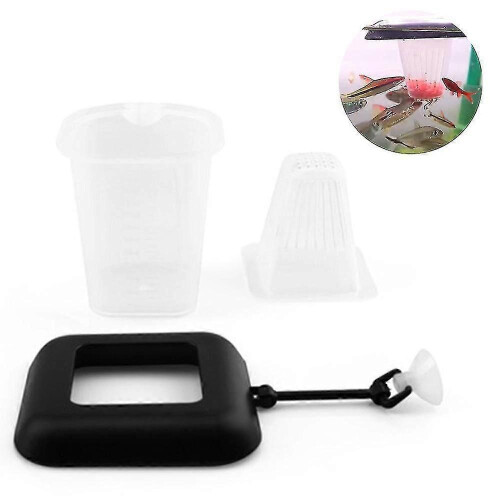 Red Worm Cup Feeder Funnel Cone With Suction Cup For Fish Tank 1