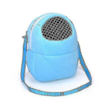 Trasportino da viaggio per piccoli animali domestici Pure Color per criceti, taglia M, colore azzurro cielo, con guinzaglio.