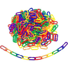 200pcs Plastic Hook Chain Buckle Kids Learning Toy for Small Pet Rat Parrot Bird Supplies