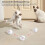 USB Charging Interactive LED Cat Toy Ball 360 Auto Rotation Pearl White 3