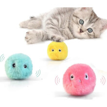 Balle interactive pour chat et oiseau avec herbe à chat et chants d'oiseaux (lot de 3) pour divertir le chat en le mordant et en le mâchant.