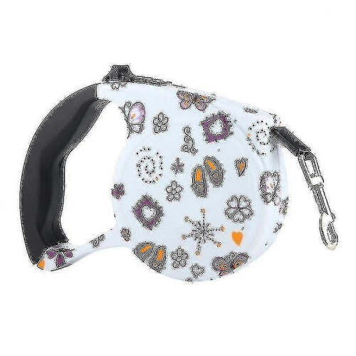 5m Flexible Retractable Leash Butterfly Floral Pattern for Dog Cat Walks 2