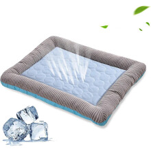 Tapis de couchage rafraîchissant bleu pour l'été, idéal pour les chiens et les chats.