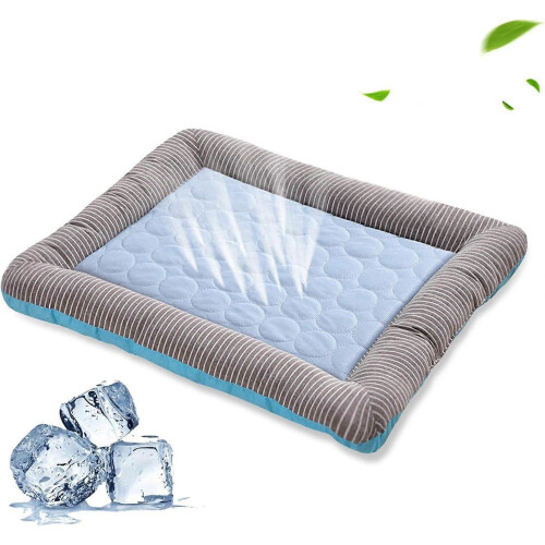 Blue Summer Cooling Bed Mat for Dogs Cats Sleeping