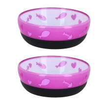 Lot de 2 petites gamelles antidérapantes violettes Purrfectly pour chat, 11 cm, 250 ml (cadeau)