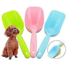 3Pcs Plastic Handle Dog Cat Food Litter Scoops 3 Colors