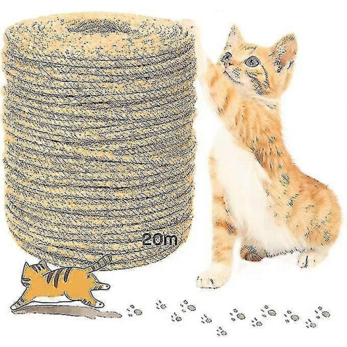 Natural Hemp Sisal Rope for Cat Scratching Post Pole Tree Tower Replacement