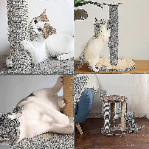 Natural Hemp Sisal Rope for Cat Scratching Post Pole Tree Tower Replacement 2
