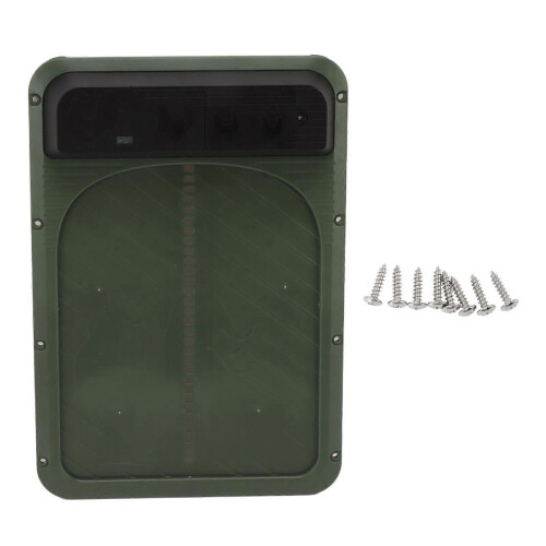 Plastic Battery Powered Light Sensing Automatic Chicken Coop Door for Farm Olive Green 1