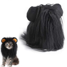Perruque et chapeau de lion pour chat, déguisement d'Halloween ou de Noël, décoration pour chaton