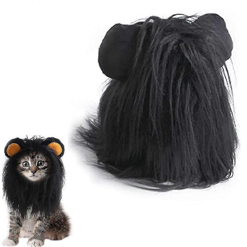 Costume da leone con parrucca e cappello per Halloween e Natale, per gattini o gatti.