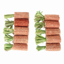 10Pcs Carrot Shaped Corn Cob Chew Toys Hamster Guinea Pig Rabbit Parrot Green Small as picture shows