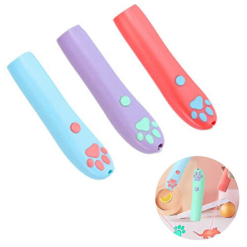 Unique Interactive Cat Toy Red Fish LED Light Laser Chaser Stick Exercise Training Pet Fun 1