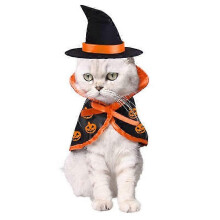 Cape de sorcière et chapeau de magicien, déguisement d'Halloween pour chat, lapin et petit chien. Décoration cosplay.
