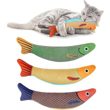 Lot de 3 jouets à mâcher à l'herbe à chat avec clochette résistante aux morsures, en peluche pour la dentition des chatons.