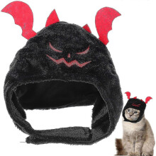 Chapeau chaton ailes de chauve-souris, déguisement d'Halloween pour animaux de compagnie