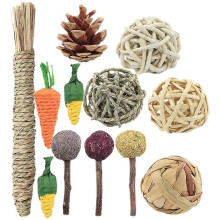 12Pcs Chew Toys for Small Pets Bunny Chinchilla Cage Accessories