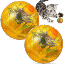 Lot de 2 balles LED interactives pour chat, jouets lumineux pour faire de l'exercice
