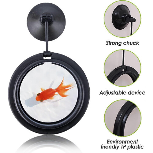 2 Pack Aquarium Fish Feeding Ring with Suction Cup Black Fish Food Feeder 2