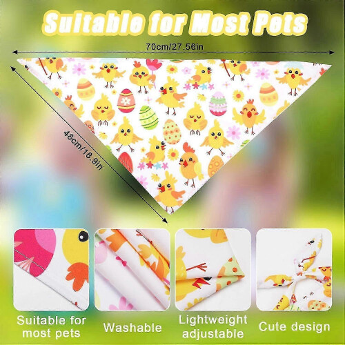 Easter Dog Bandana 2 Pack Cute Pet Triangle Scarf Egg Flower 1