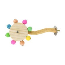 Parrot Rotating Wood Perch Stand Colorful Bird Toy Stick