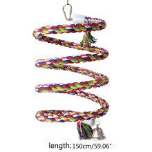 Boredom Breaker Colorful Cotton Rope Spiral Perch Bite Resistant Parrot Climbing Toy Style1