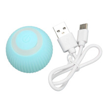 Safe Smart 2-Mode Cat Toy USB Rechargeable Bite-Resistant Obstacle Avoidance Wicked Ball Blue Green