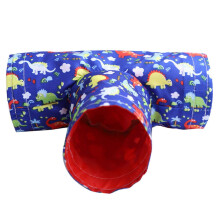 Guinea Pig Hamster Cage Portable Collapsible T-Shape Tunnel 3-Way Durable Toy Tube Gift Blue throne
