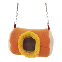 Hamac douillet pour petits animaux (furet, perroquet, hamster, rat), décoration de cage couleur citrouille multicolore