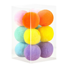 12-Piece Plush Colorful Cat Pom Poms Quiet Interactive Balls 1.8 1.2 Inches Indoor single color