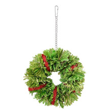 Natural Colorful Loofah Wreath Teeth Grinding Chew Toy Cockatiel Conure Cockatoos Cage Multicolor