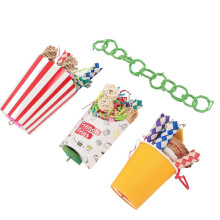 Colorful Interactive Fun Parrot Foraging Cup Shredding Toy for Budgie Cockatiel Lovebird