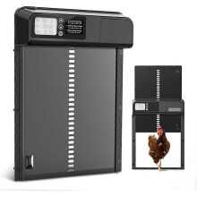 Porte de poulailler automatique avec minuterie et ouverture/fermeture manuelle, alimentée par batterie, multimode 2.0 et plus