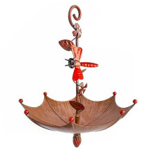 Mangeoire à oiseaux extérieure robuste, suspendue à un arbre, en forme de parasol décoratif, comme illustrée