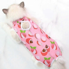 Breathable Anti-Licking Cat Sterilization Weaning Surgery Recovery Suit Red Litchi
