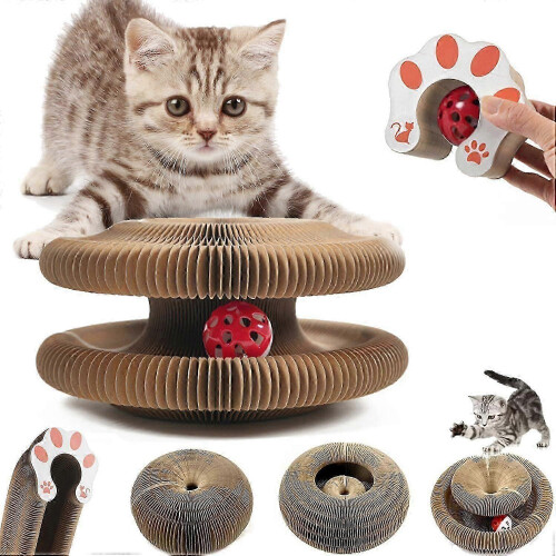 Kitty Kurlz Magic Organ Cat Scratching Board Foldable Accordion Interactive Scratch Pad Toy