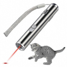 USB Rechargeable Laser Pointer Toy for Cat Pet Training with LED Light