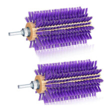 Kit de toilettage pour bétail (2 pièces) avec mini-perceuse et brosse à gratter (violet) pour bovins, vaches, chevaux et moutons