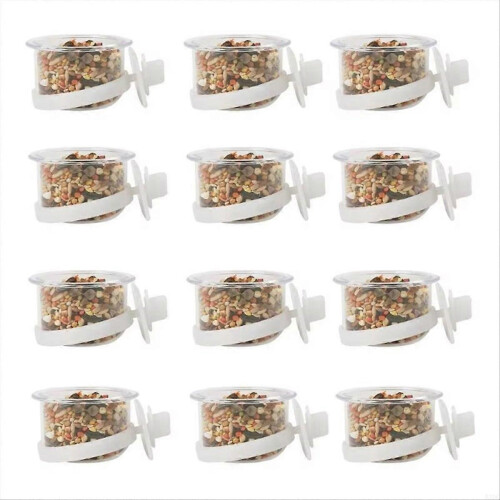 12Pcs Screw-On Bird Fruit Feeder Cup Adjustable Height for Parent Cage